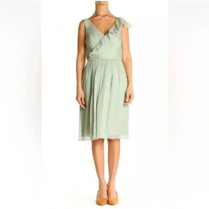NWT Silk Crew Dress size  2 wedding bridesmaid Kelly green cocktail fairy core